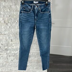 LOFT petite Blue High Rise Jeans STRETCH with Sleek Silhouette size 0 27” inseam